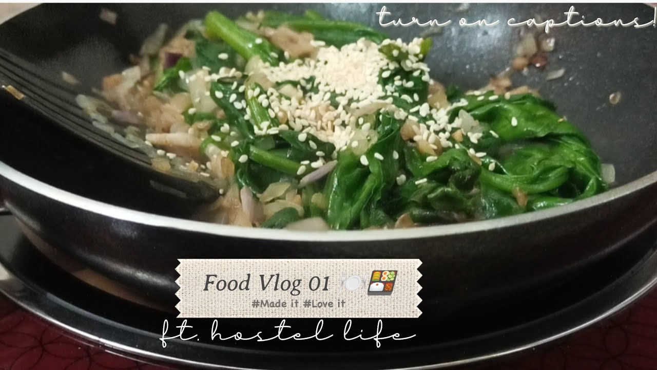 Peaceful Food Vlog 1 🍽️ | Korean Style Spinach side dish (with a desi twist)| ft. anari cook