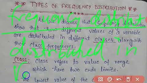 Types of Frequency Distribution. Class-11.
