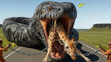 Rescue Team Saves Giraffe From Giant Python Thanks to Smart Dog🐕‍🦺
