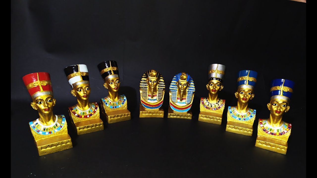 تشطيب التحف الفرعونية - تشطيب التحف والانتيكات - تلوين تمثال نفرتيتى