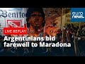 Argentinians bid farewell to football legend Diego Maradona outside Presidential palace | LIVE