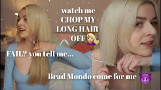 CUTTING MY OWN HAIR LONG TO SHORT (brad mondo come for me) | Lily Edgar