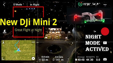 New DJi Mavic Mini 2 Night Flight over Roads & City, Mobile App Screen Recording,Full Battery Flight