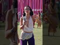 Comfort is keyyy for iambeckyg 🔑🪩 jess.judith getting the deets on the singer's festival 'fit ru