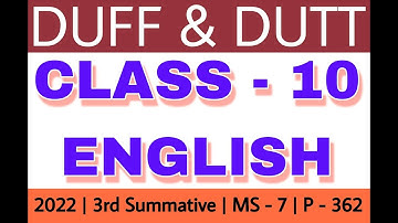 Class 10 English | Duff and Dutt English Question Bank 2022 | Class X English Solution | MS - 7