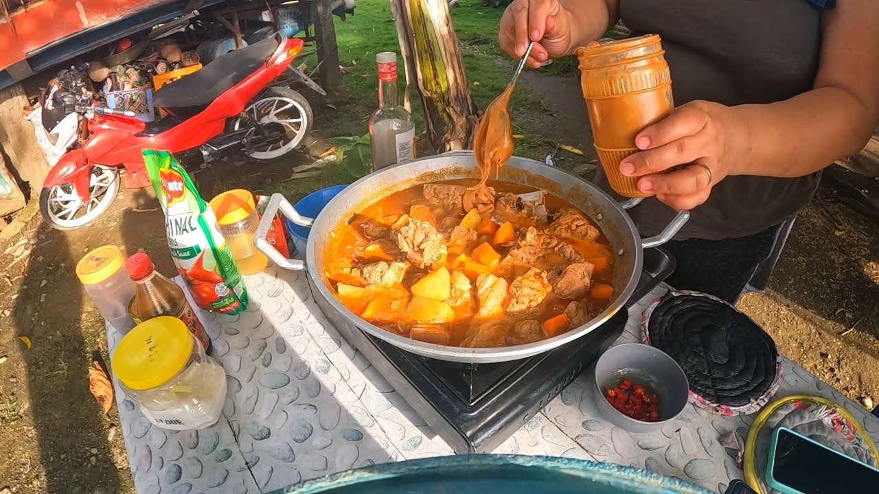 Special Spicy Pork Caldereta (Outdoor Cooking) YouTube