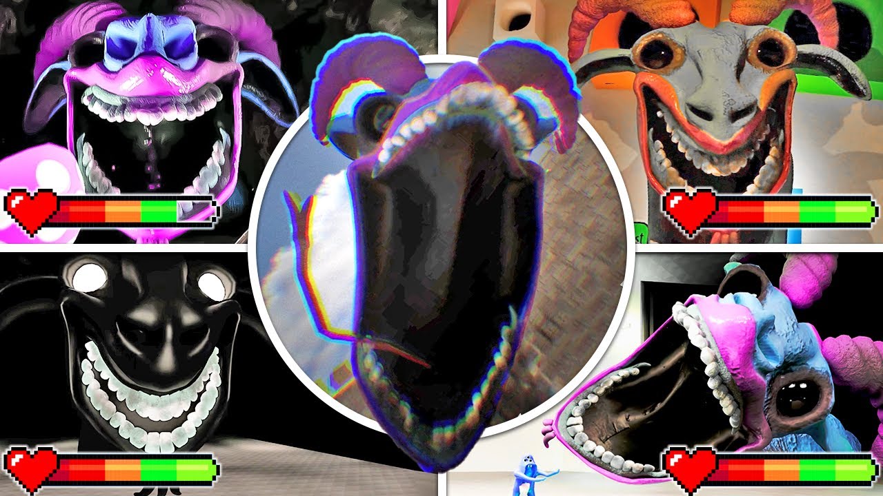 Garten of Banban 0-8 - All RAMAMBA Scenes with Healthbars