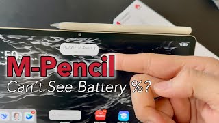 Por que a porcentagem da bateria nao aparece quando o M Pencil esta conectado ao
