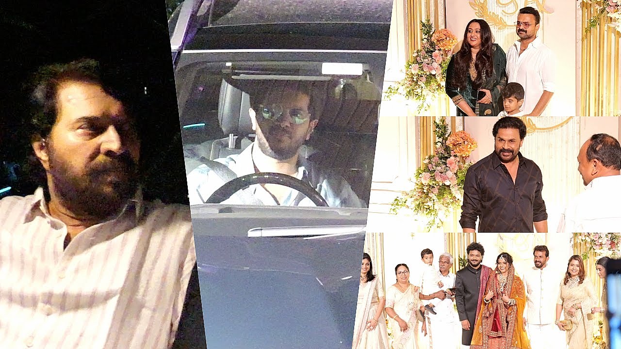 Mammooty & Dulquer | Dileep | Kunchakoboban  at George Daughter Marriage Full Video Celebraties
