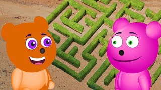 Mega Gummy Bear Run Through The Maze Popular Kids Songs Cartoons Finger Family