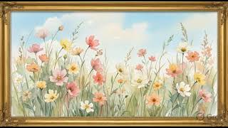 Animated 4K TV Art: Dreamy Watercolor Wildflower Meadow | Spring Manifest Frame Screensaver screenshot 4