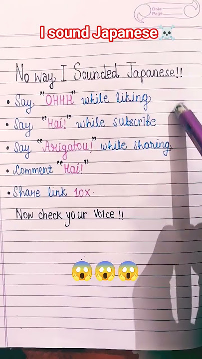 No way i sounded Japanese ☠️😱#writing #japan #challenge #fun #foryou