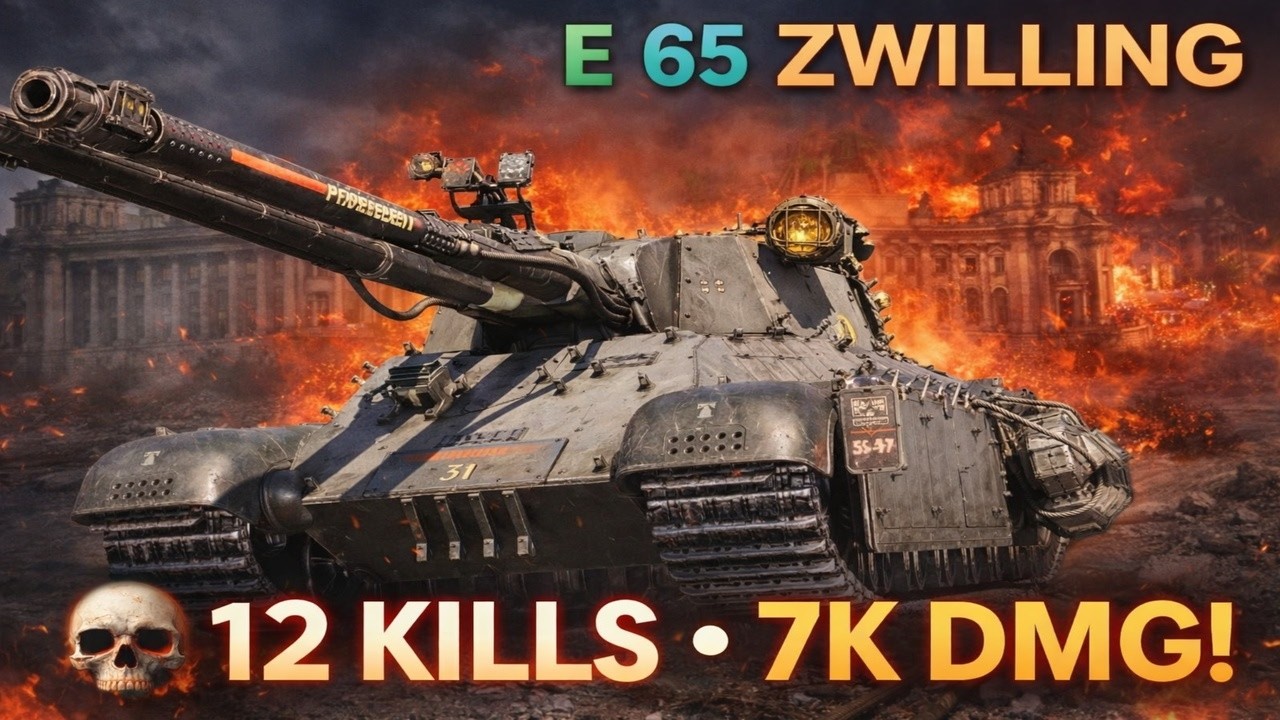 E 65 ZWILLING MASSACRE 💀 12 KILLS GAME | WOT 2.0 Replay