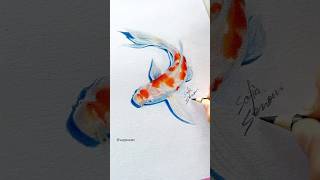 My koi fish drawing🧡 #drawingtutorial #sketchbookart #colorpencil #colorpencildrawing