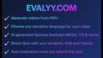 Evalyy: AI Video & Quiz Generator for Teachers, Parents & Students