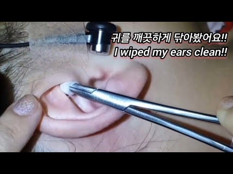 ASMR_ Real Series]  귀를 깨끗하게 닦아봤어요_ I wiped my ears clean_ 耳をきれいに拭いてみました