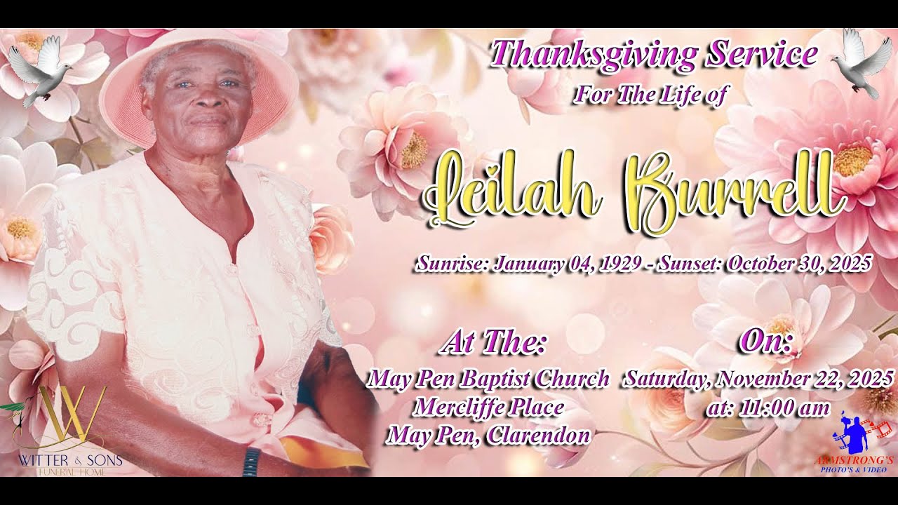 Leilah Burrell Funeral Service - YouTube