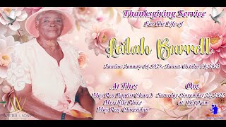 Leilah Burrell Funeral Service
