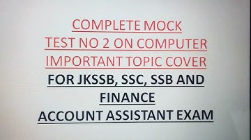 computer mock test for Finance account assistant part 2