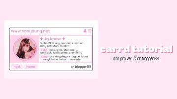tutorial on this carrd (non pro ver.) | © bIogger99