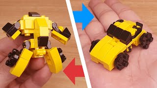 LEGO brick transformers mech MOC tutorial - a racing car - Double Punch (similar to Bumblebee) screenshot 5