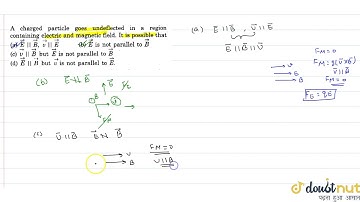 A charged paricle goes undeflected in a region containing electric and magnetic field. It is pos...