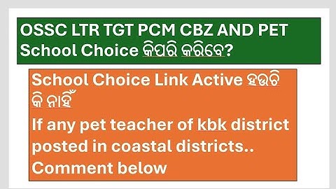 OSSC LTR TGT CBZ PCM and PET/How to give school choice?