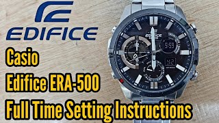 How To Setting Time on a Casio Edifice ERA-500 Watch | Watch Repair Channel