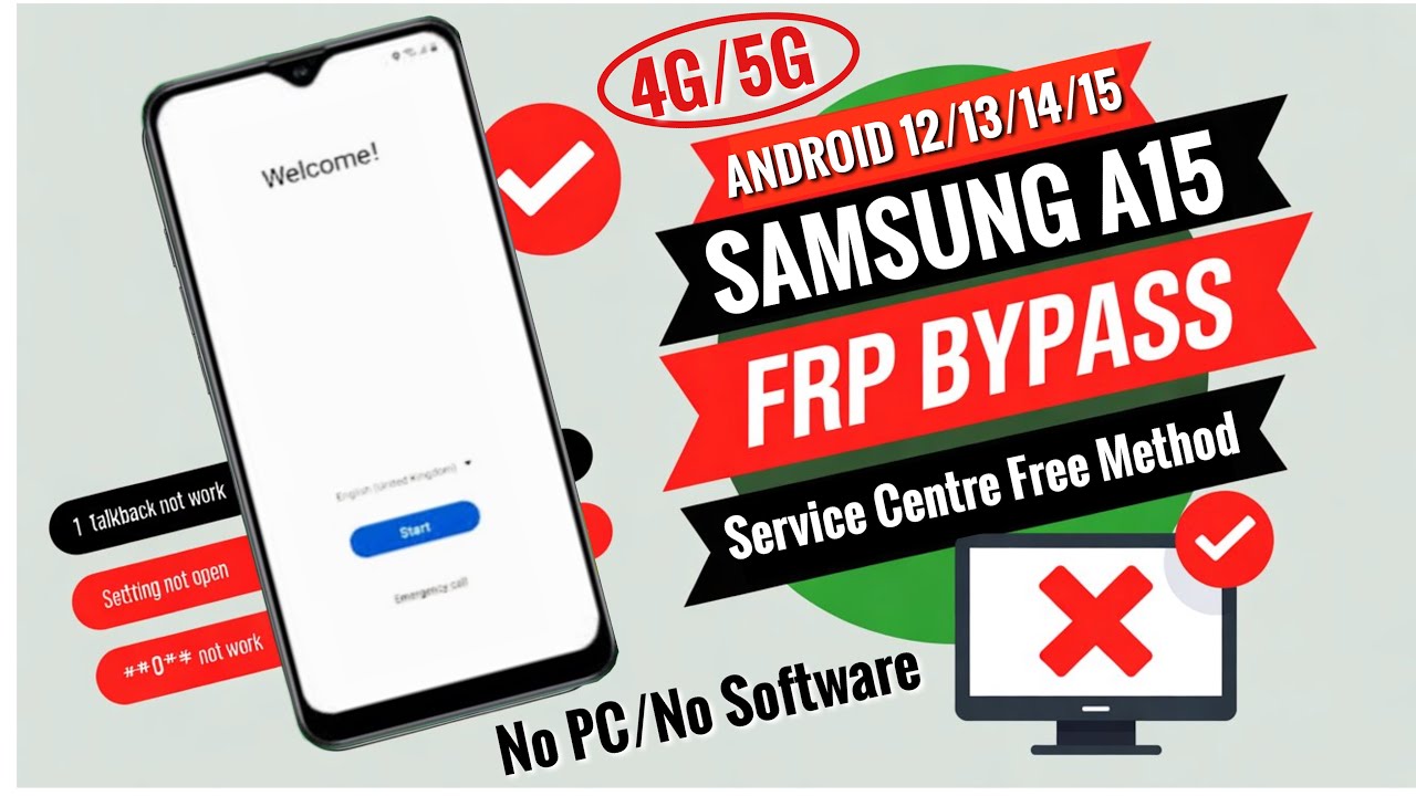 Обход frp на Samsung A15 4G | A15 4G FRP без ПК