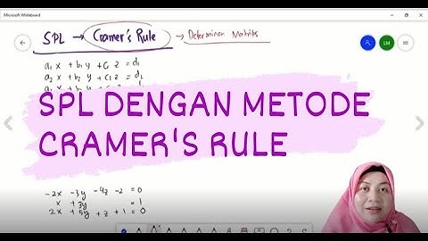 SISTEM PERSAMAAN LINEAR (SPL) DENGAN METODE CRAMER