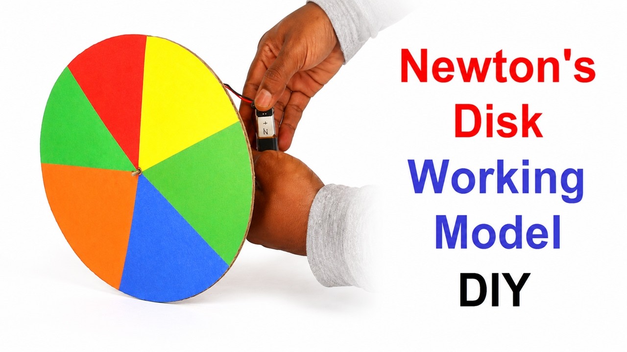 newton wheel working model | diy | rainbow spinning wheels | science ...