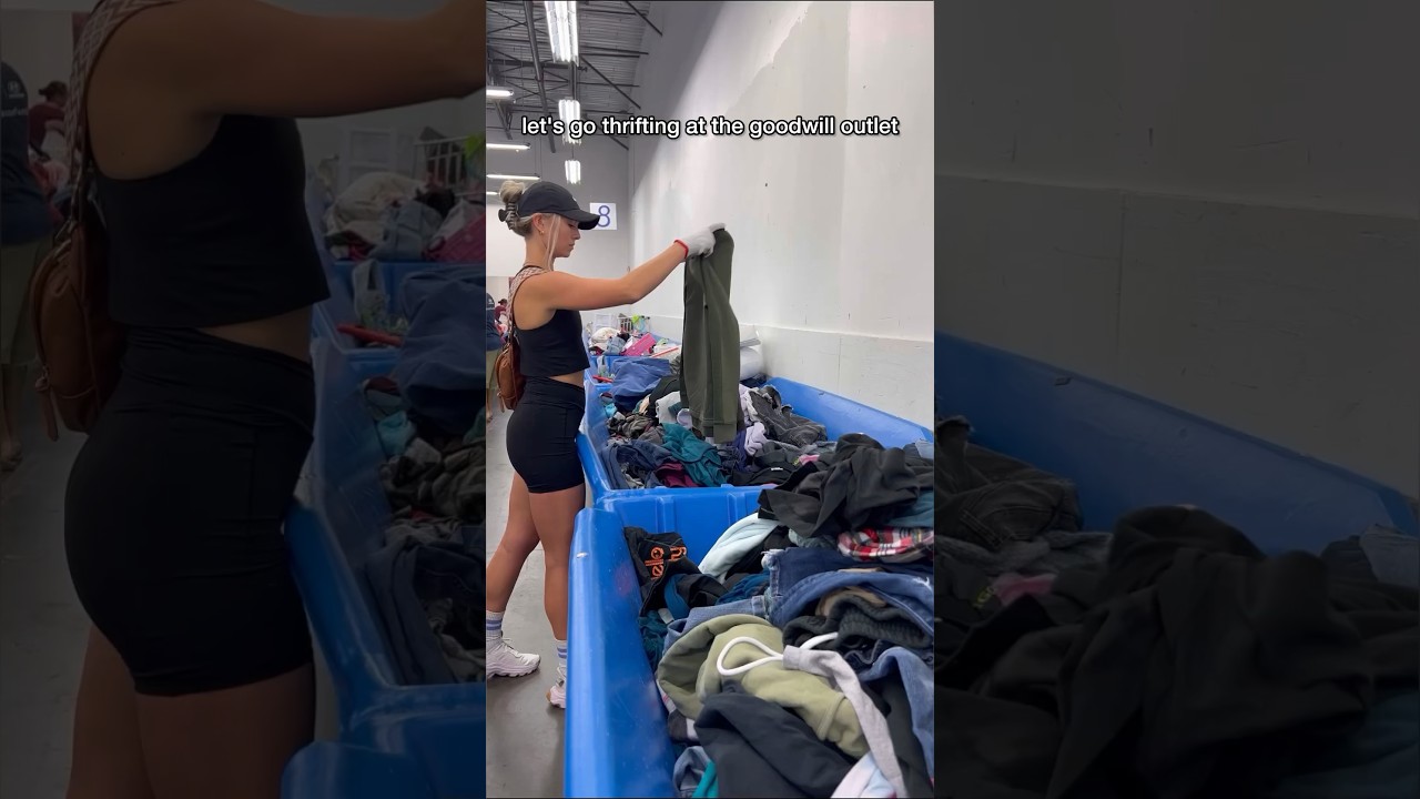 Let&rsquo;s go thrifting at the Goodwill Outlet AKA the Bins 🤠 #thriftwithme