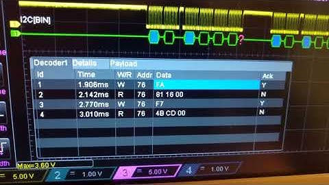 Decoding i2c from a bmp280 sensor with a Rigol DS1054Z