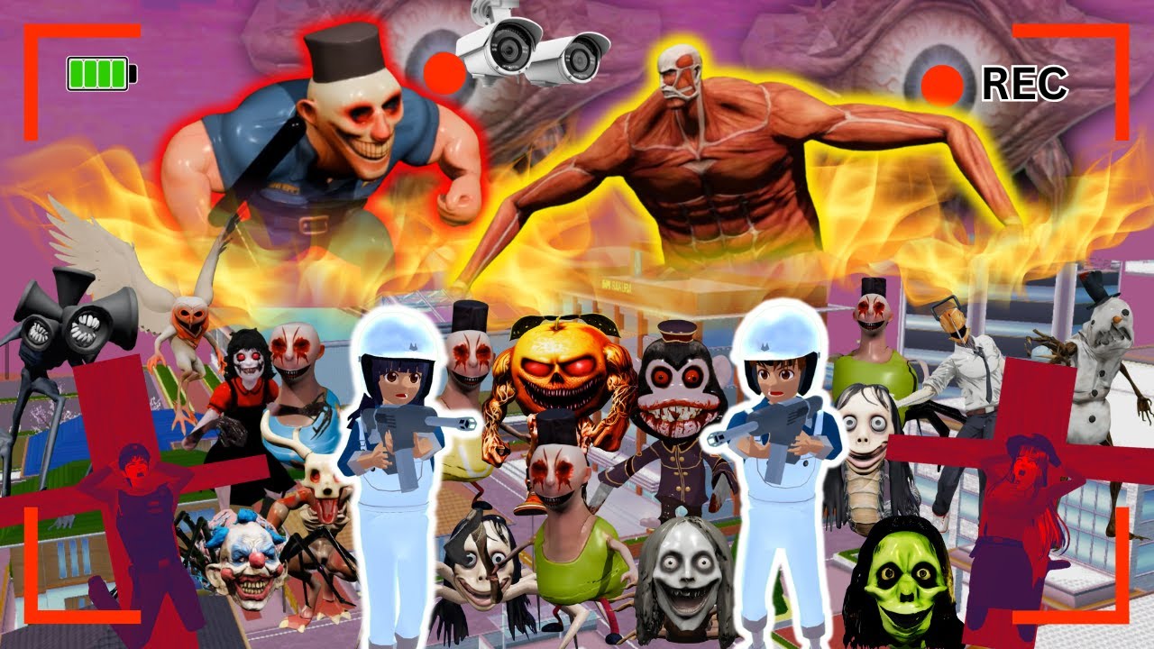 Yuta Mio dan Hamood Habibi Polisi Mengalahkan Semua MONSTER Di Kota Sakura 🫨|Sakura School SImulator