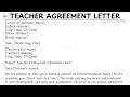How To Write A Teacher Agreement Letter Step by Step Guide | Writing Practices