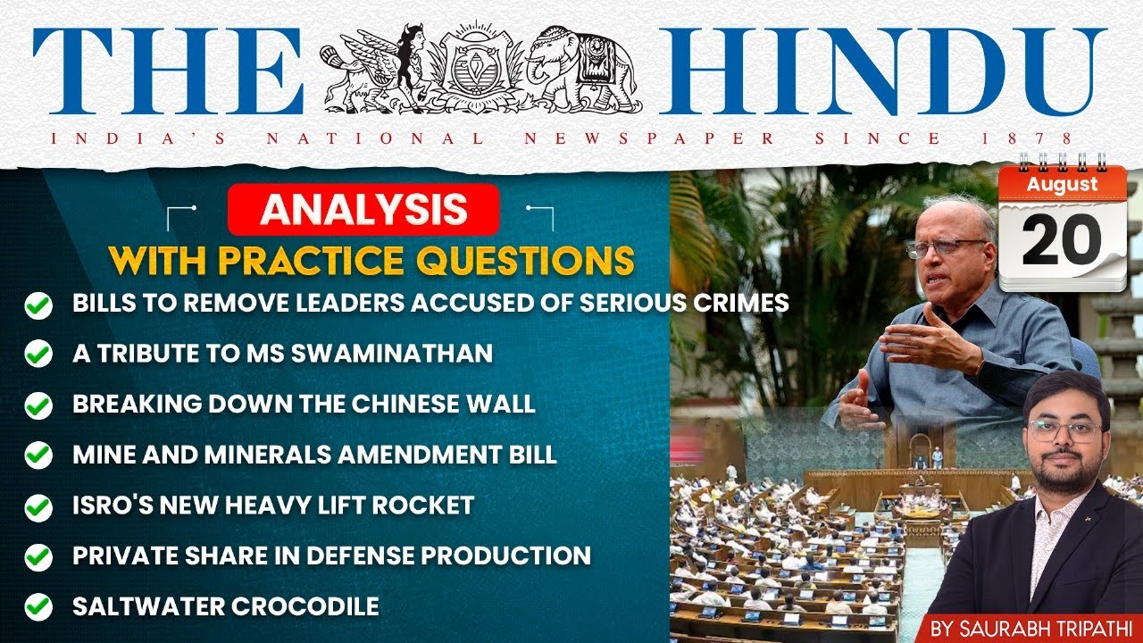 The Hindu Analysis | 20th Aug 2025 | The Hindu Newspaper Today Analysis ...
