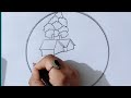 Beautiful Village Scenery Drawing | Easy Sunset and River Landscape/saamitiphsy drawing 