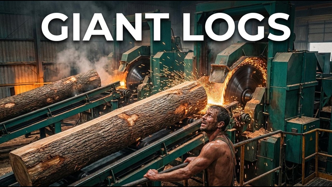 Inside a Giant Wood Sawmill Factory How Raw Logs Become Finished Plywood (Wildwood Homes)