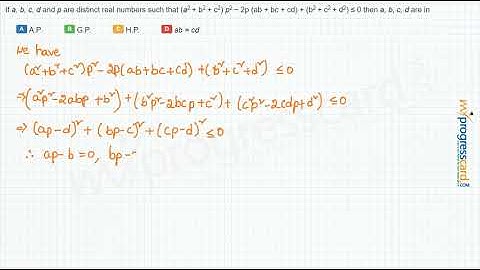 If a, b, c, d and p are distinct real numbers such