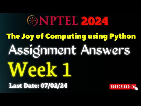 NPTEL The Joy of Computing using Python Week 1 Assignment Answers | Jan 2024