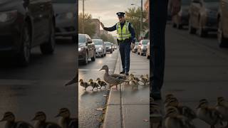 Stop! Watch What This Police Officer Did for These Tiny Ducklings! 🦆❤️ #shorts #shortsfeed #rescue
