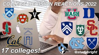 COLLEGE DECISION REACTIONS 2022 (Stanford, Duke, Ivies, T20s, UCs + more) | studybright