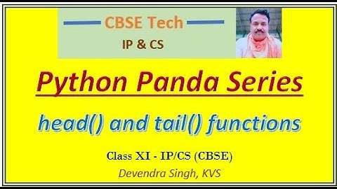 head() and tail() functions (Python Panda Series Tutorial 6)