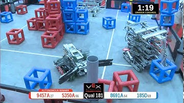 2015 VRC Engr Q181 - 9457A 5350A vs 8691A 185D - 53 to 12 - VEX Worlds 2015 - Engineering Division