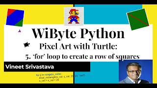 5. Pixel Art with Turtle: The 'for' loop: Using the 'for' loop to create a row of squares