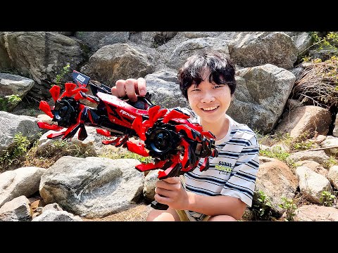 Yejun Unboxing RC Car Toys with Plays in Mountain Valley