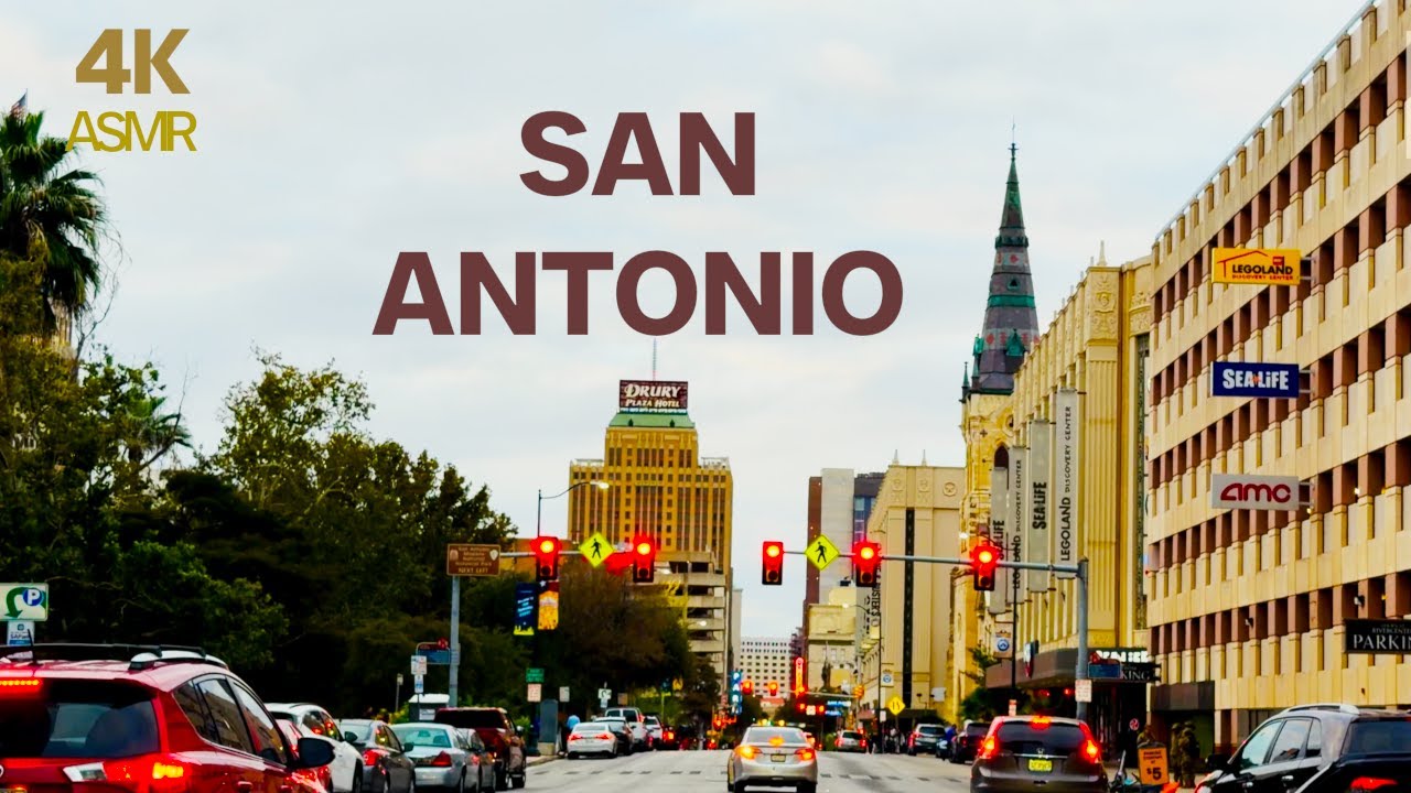 A Drive around Downtown San Antonio (4K ASMR) | Texas USA  | GET GO SEE