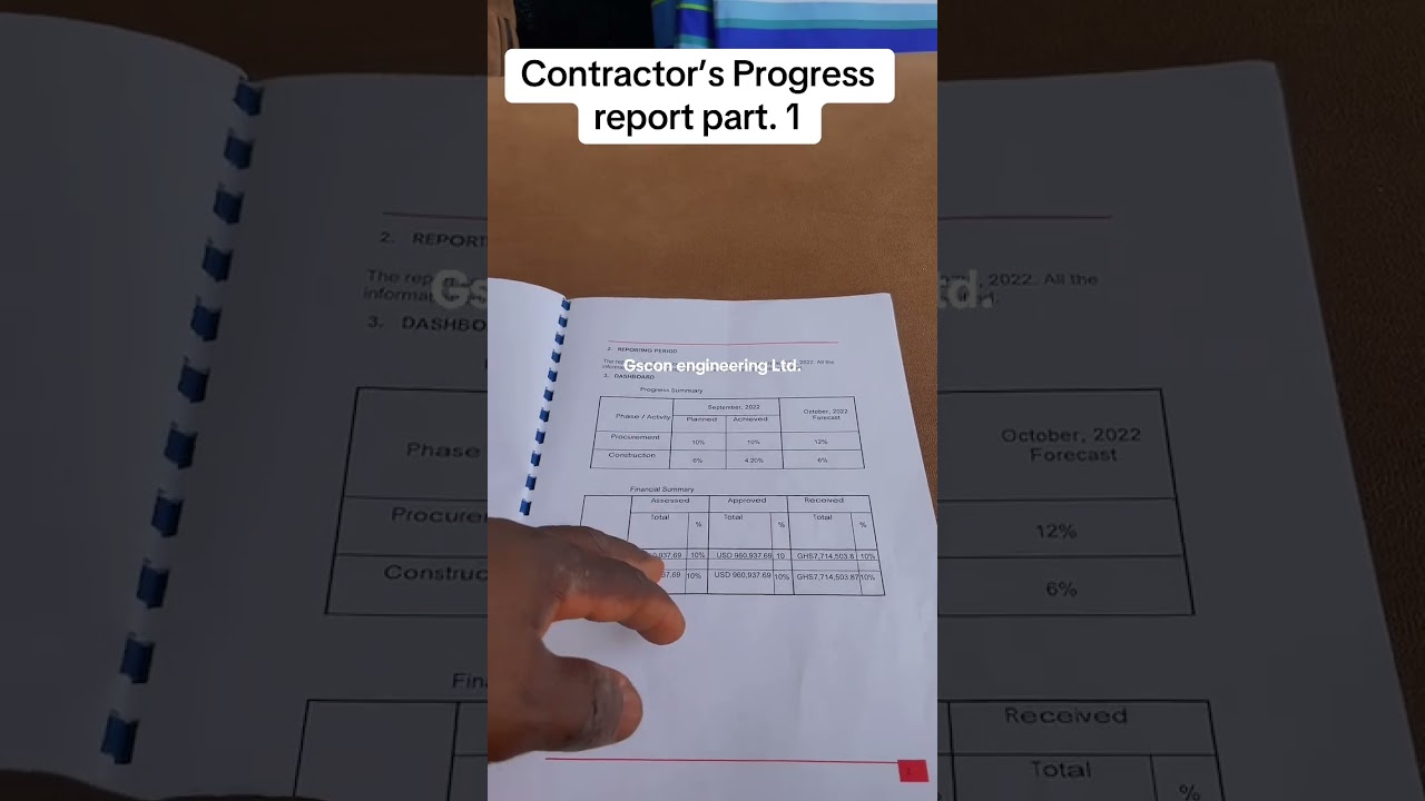 Education on Contractors progress report part 1.        