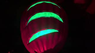 Lowes 2023 Flaming Pumpkin Spider Lights Off Demo
