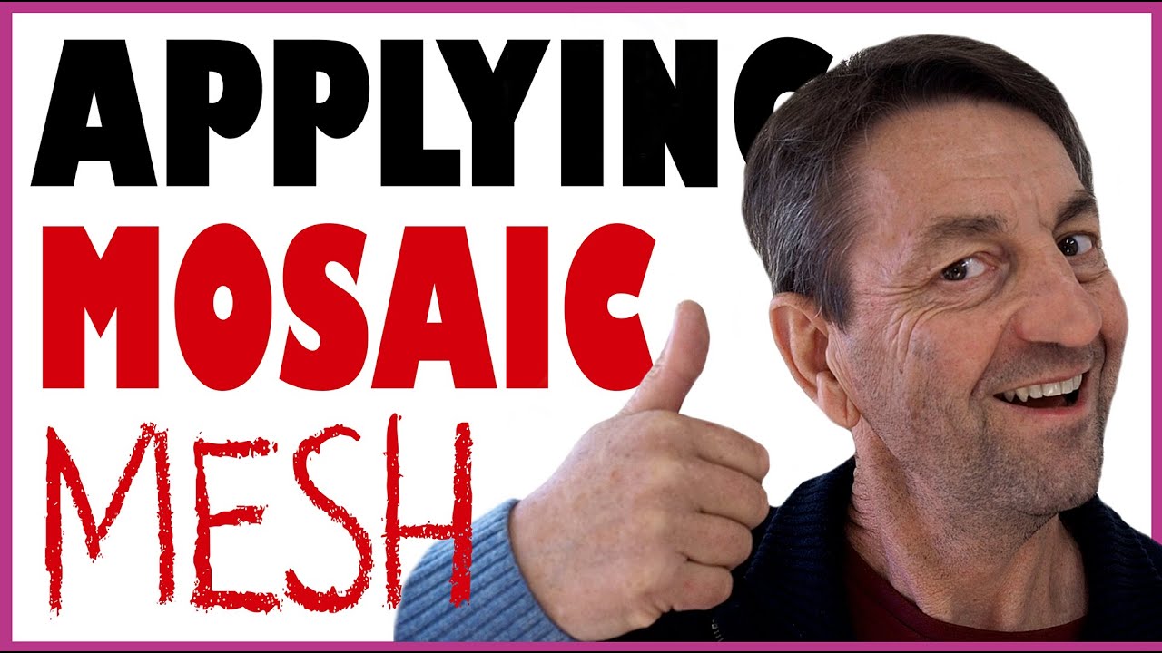 Нанесение сетчатой ​​мозаики на ступеньку